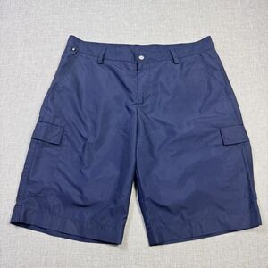 J. Lindeberg Golf Cargo Shorts Mens 34 Blue Polyester Performance 12" Inseam